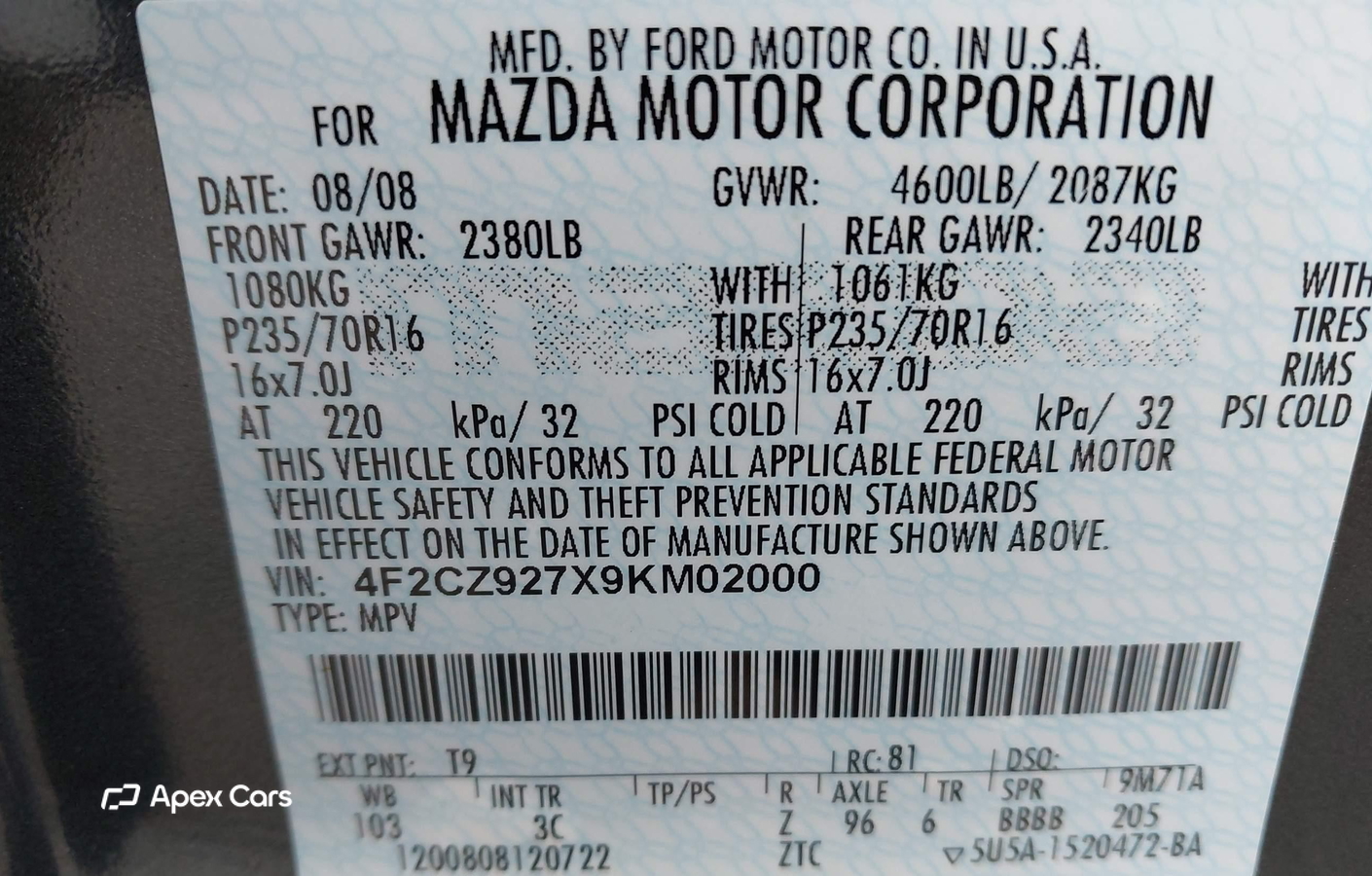Mazda Tribute 2009