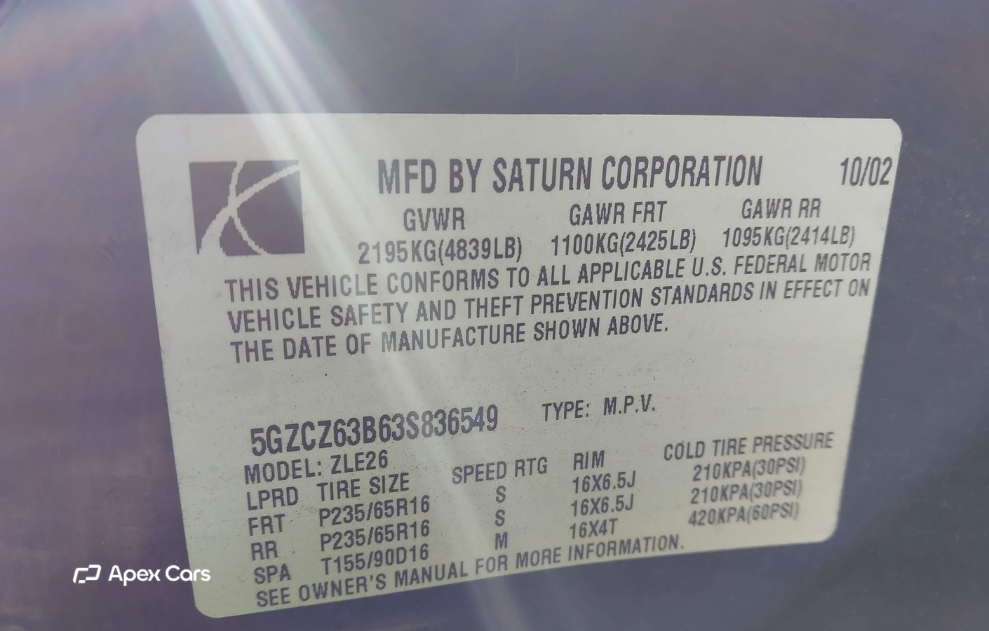 Saturn VUE 2003