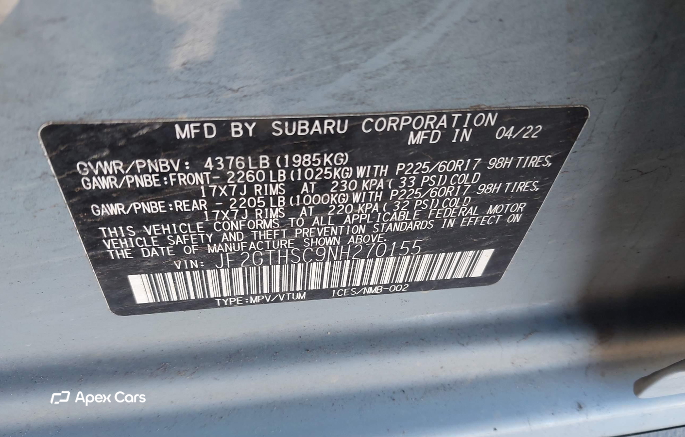 Subaru XV 2022