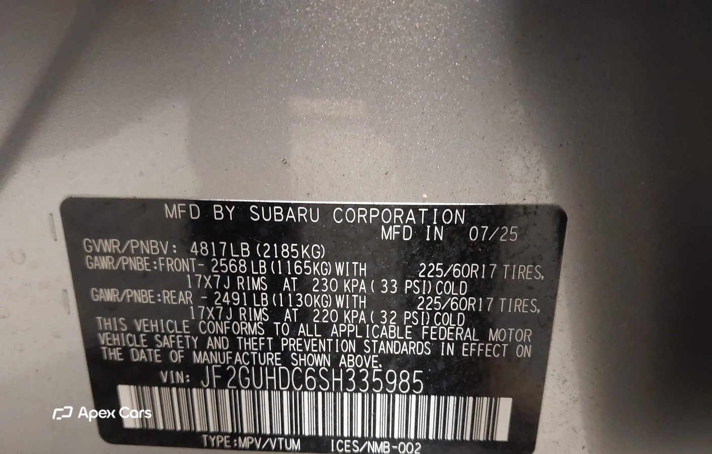Subaru XV 2025