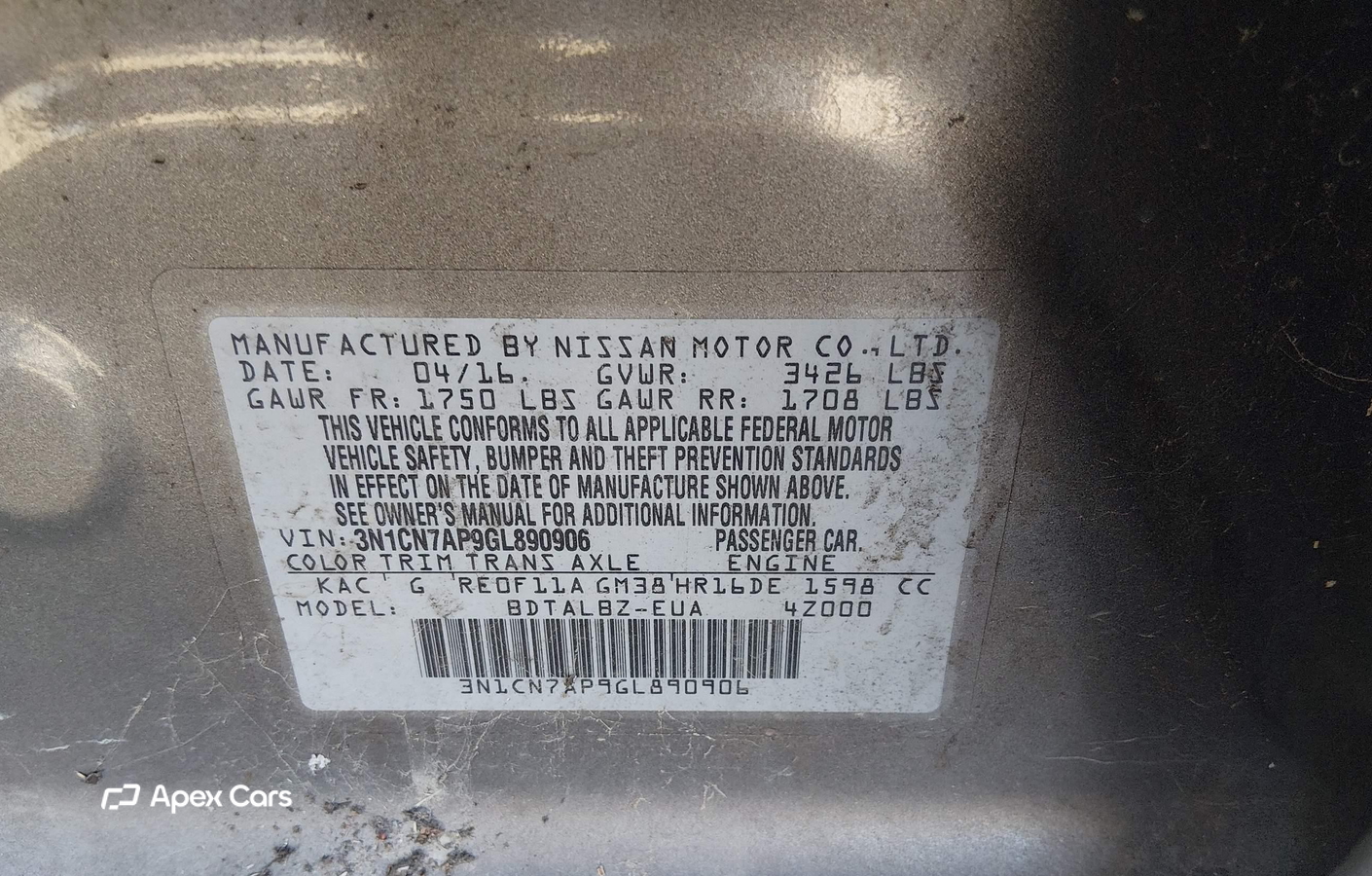 Nissan Versa 2016