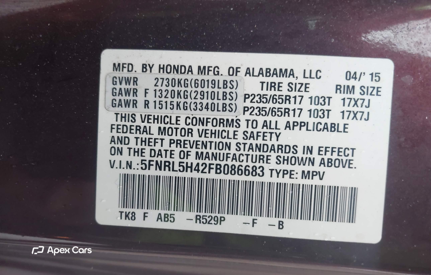 Honda Odyssey 2015