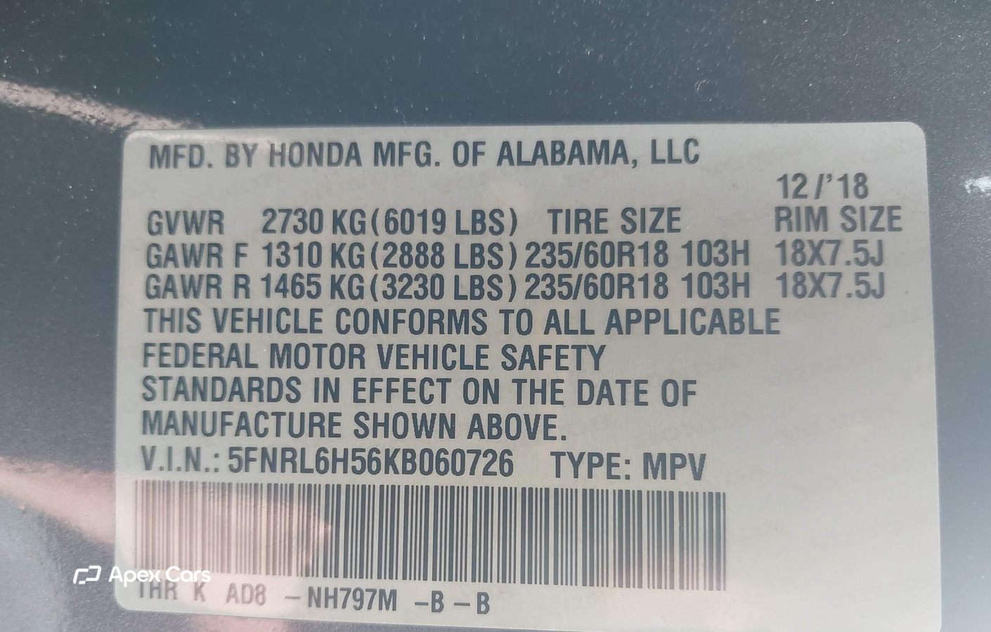 Honda Odyssey 2019