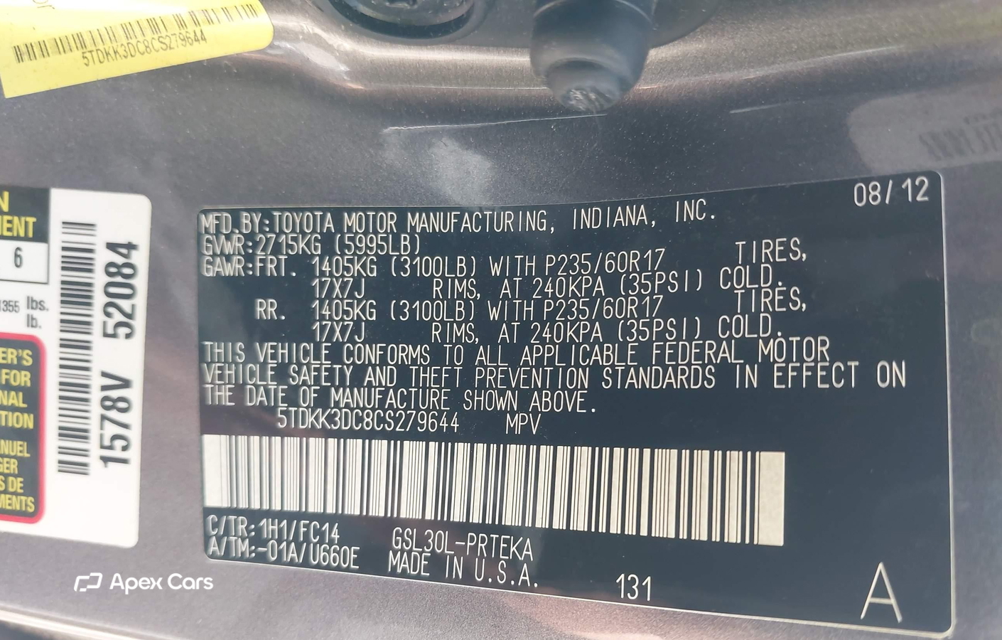 Toyota Sienna 2012