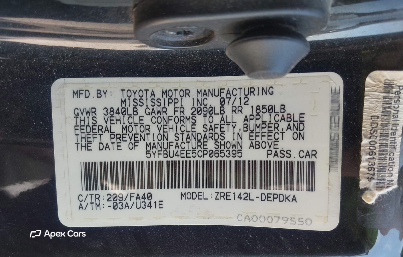 Toyota Corolla 2012