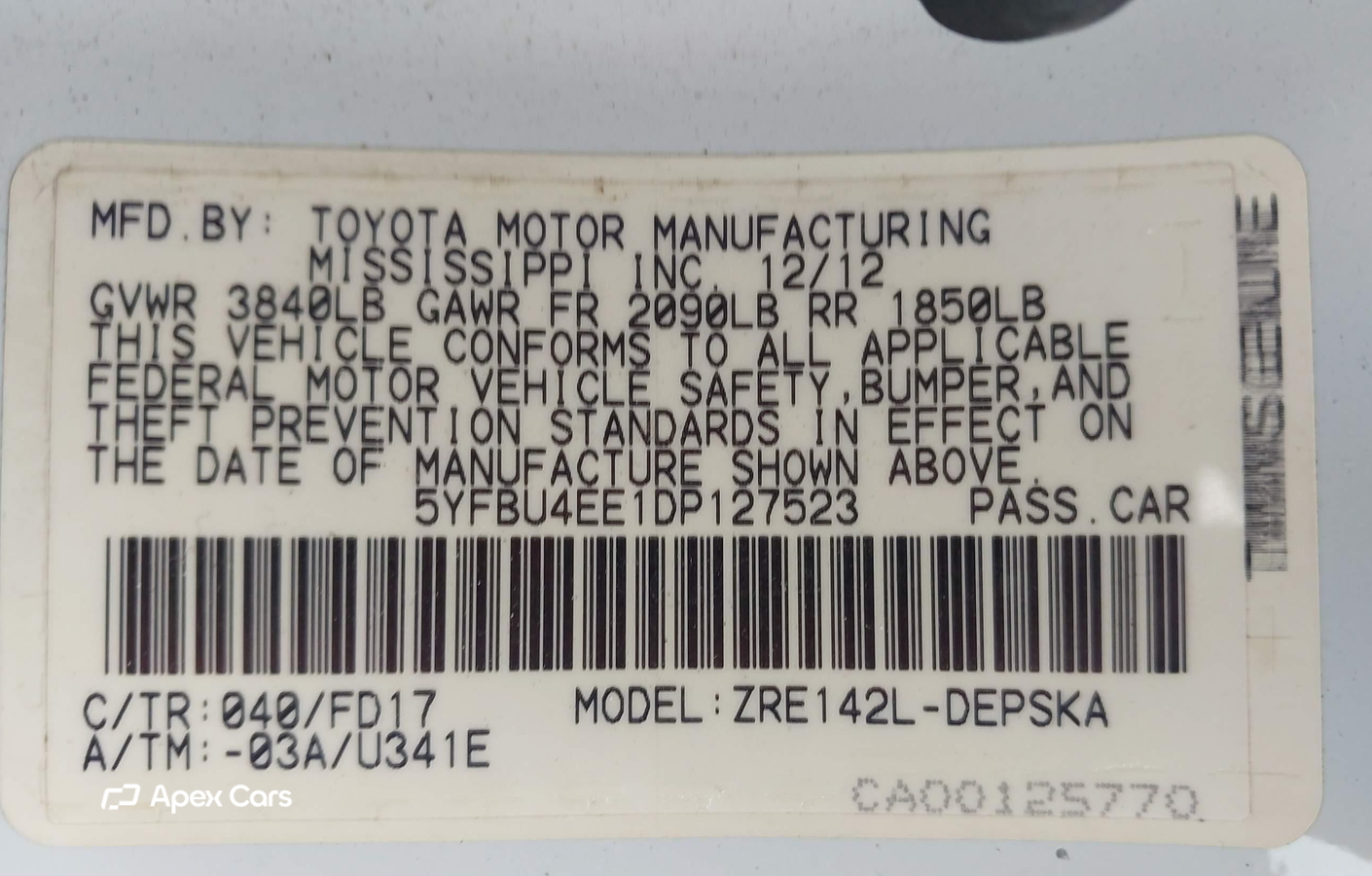 Toyota Corolla 2013
