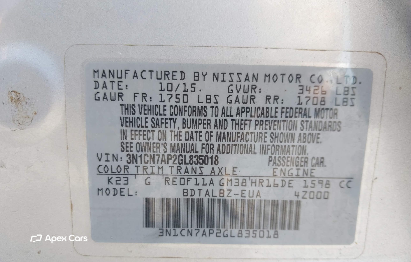 Nissan Versa 2016