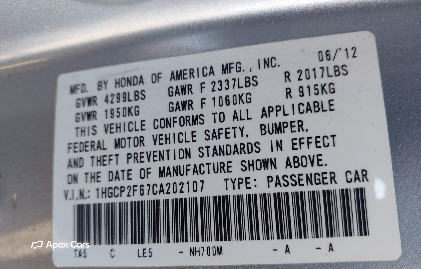 Honda Accord 2012