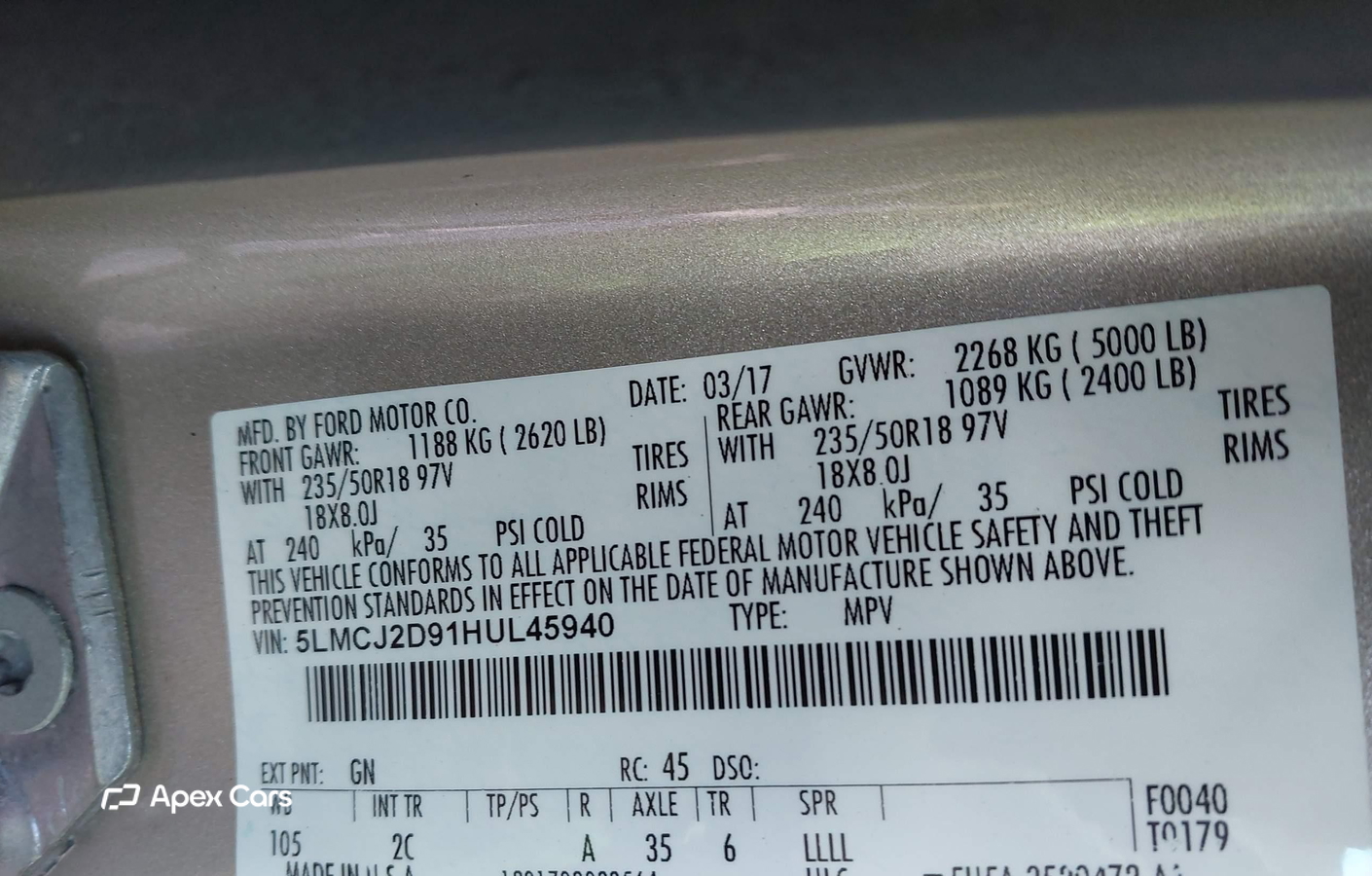 Lincoln MKC 2017