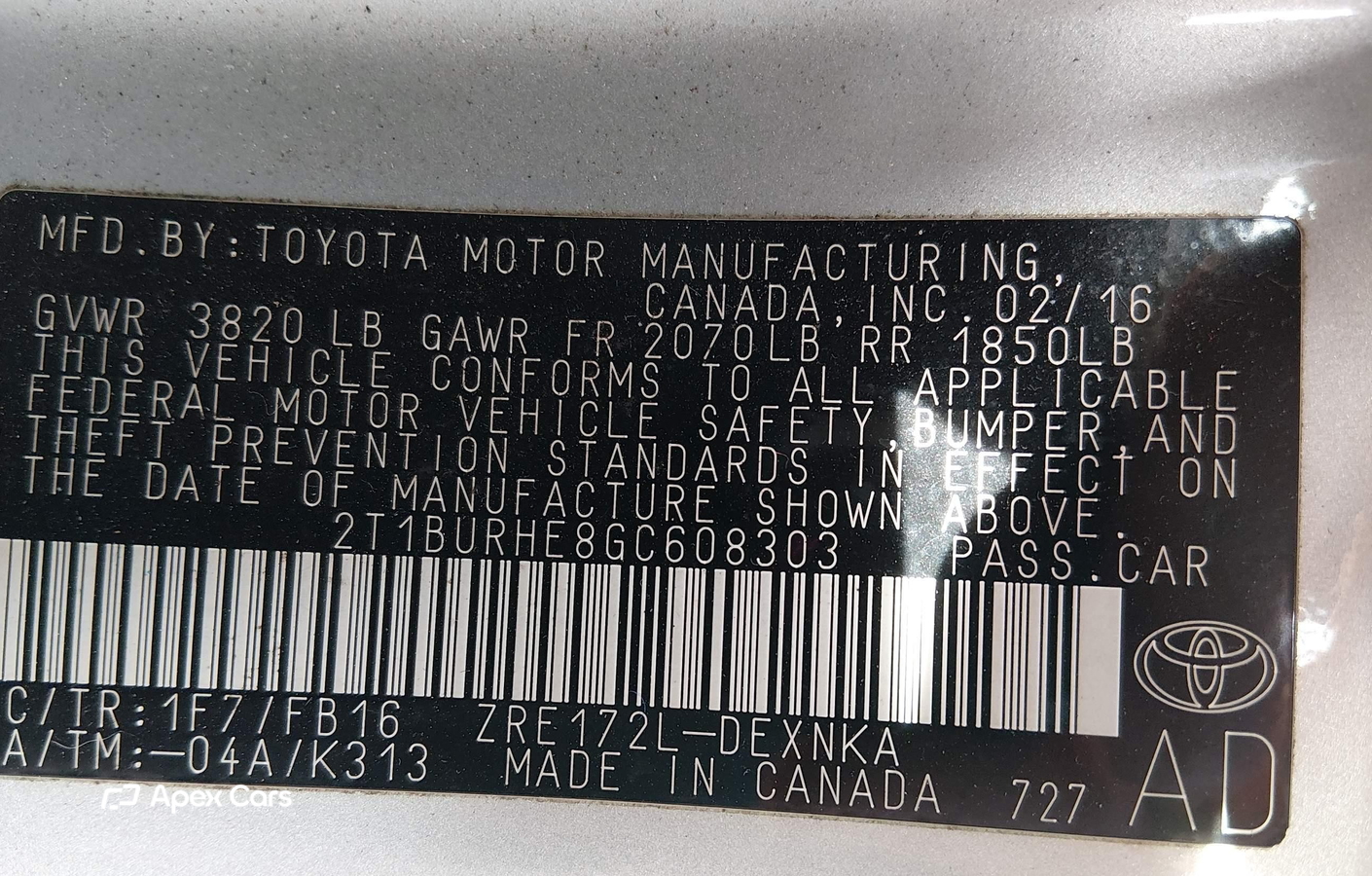 Toyota Corolla 2016