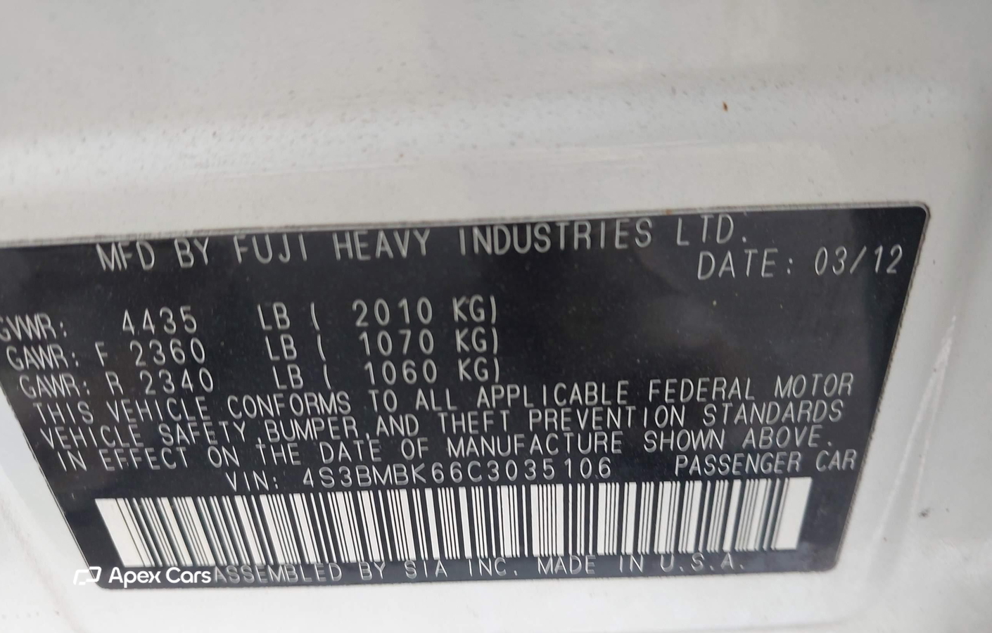 Subaru Legacy 2012