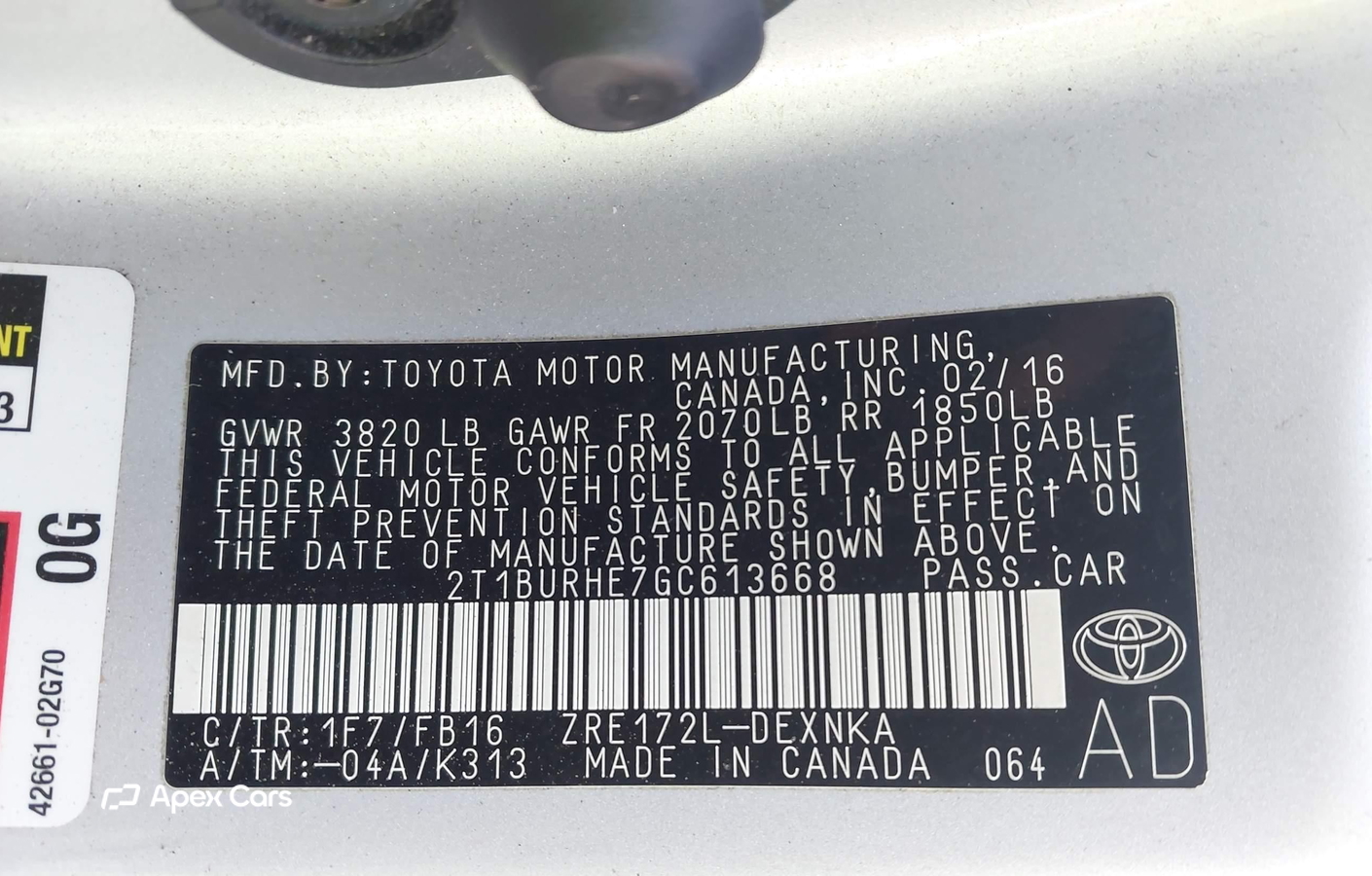 Toyota Corolla 2016