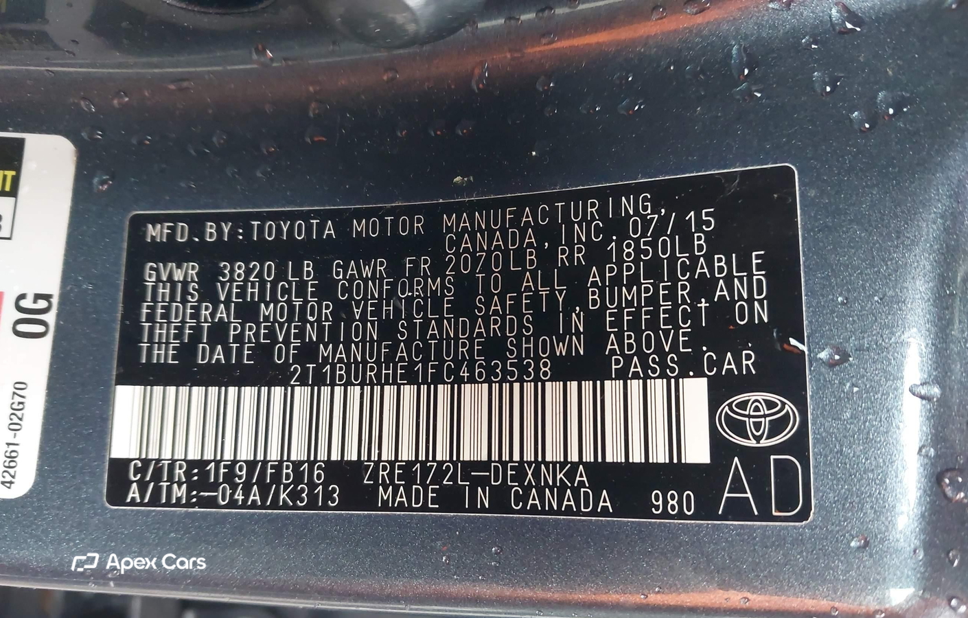 Toyota Corolla 2015