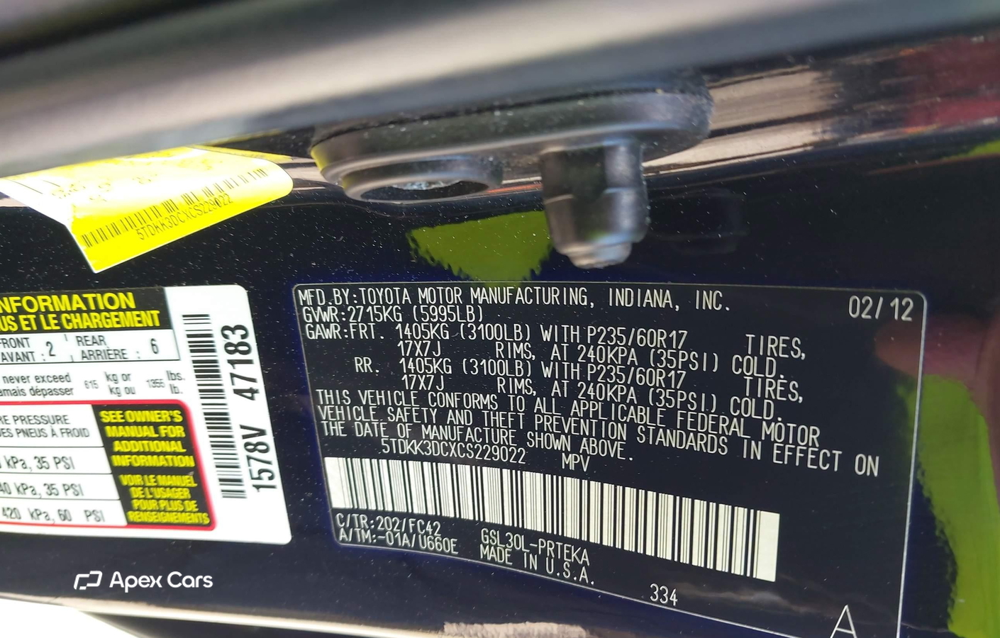 Toyota Sienna 2012
