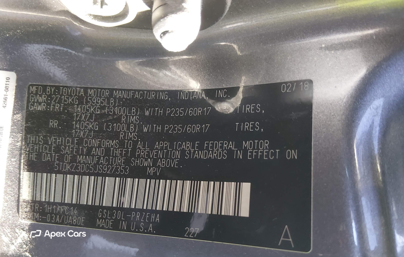 Toyota Sienna 2018