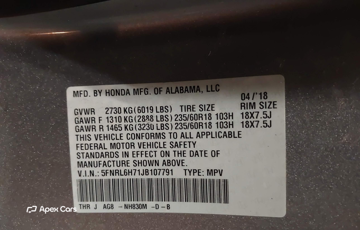 Honda Odyssey 2018