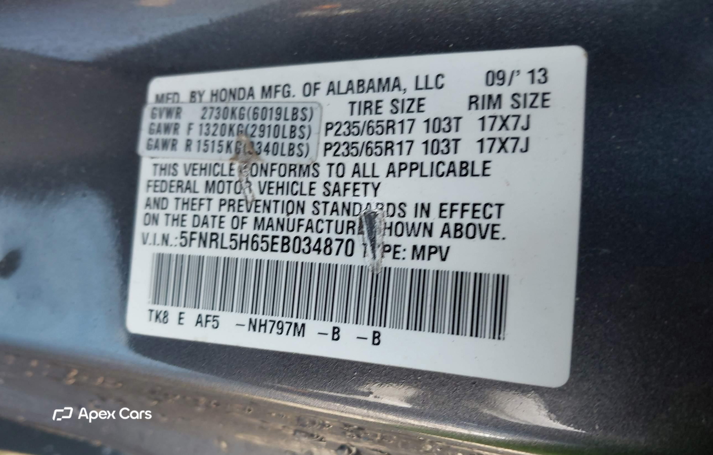 Honda Odyssey 2014