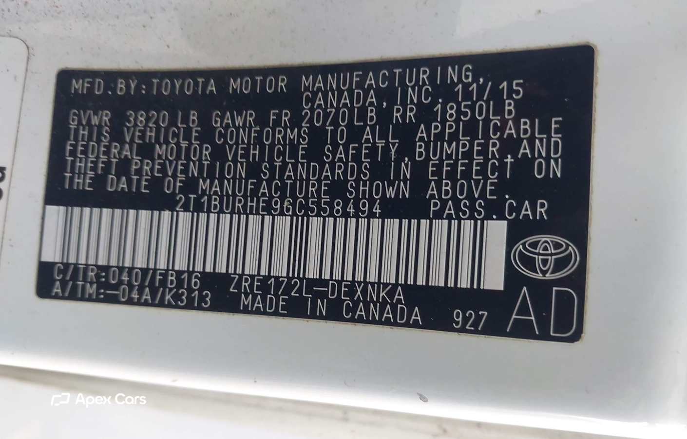 Toyota Corolla 2016