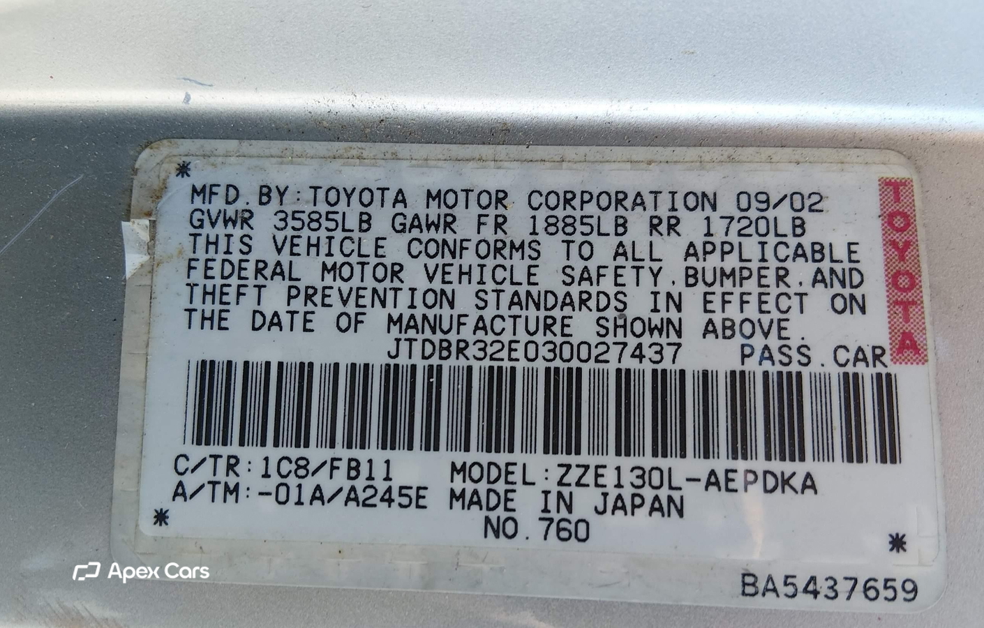 Toyota Corolla 2003