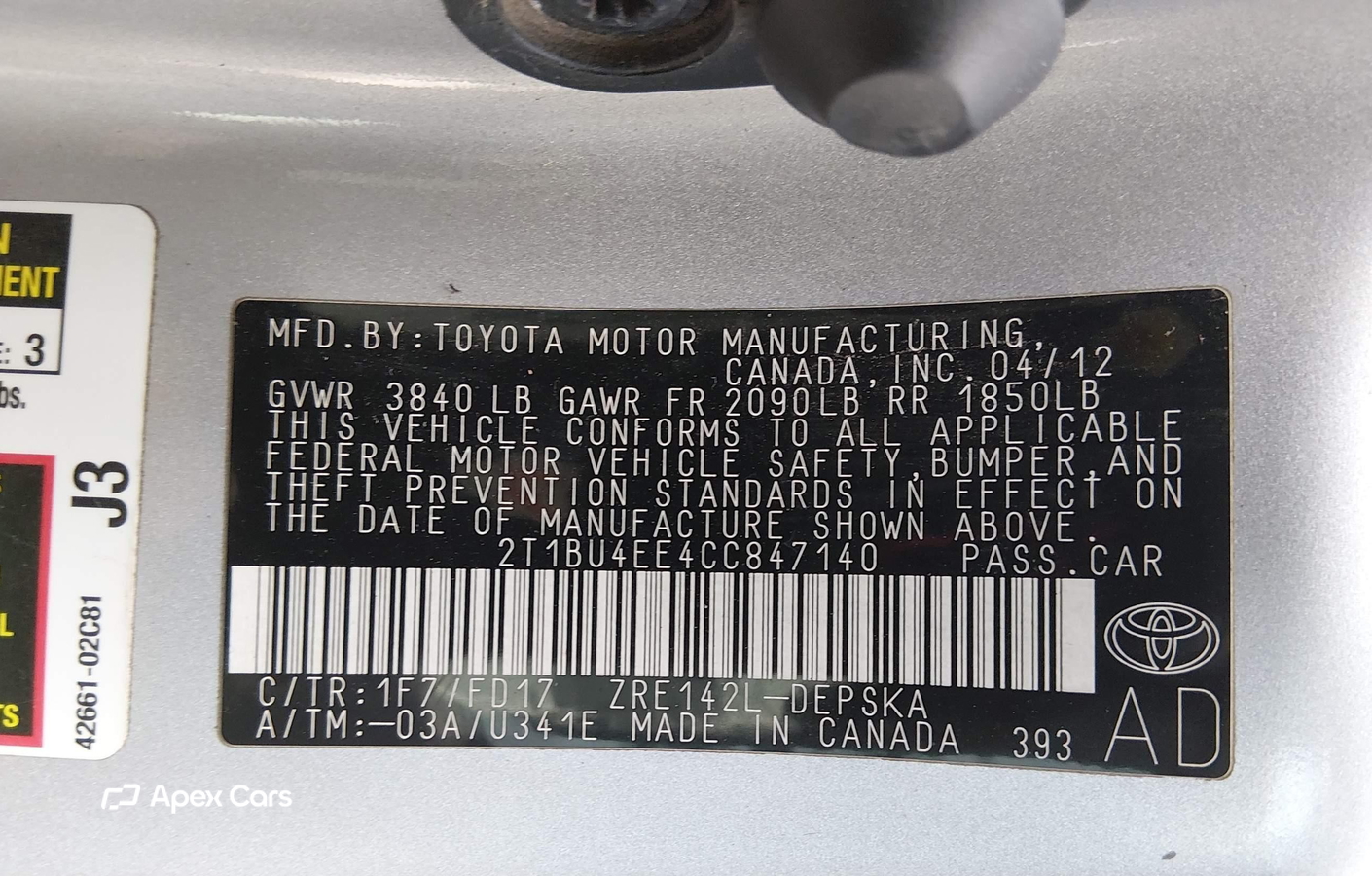 Toyota Corolla 2012