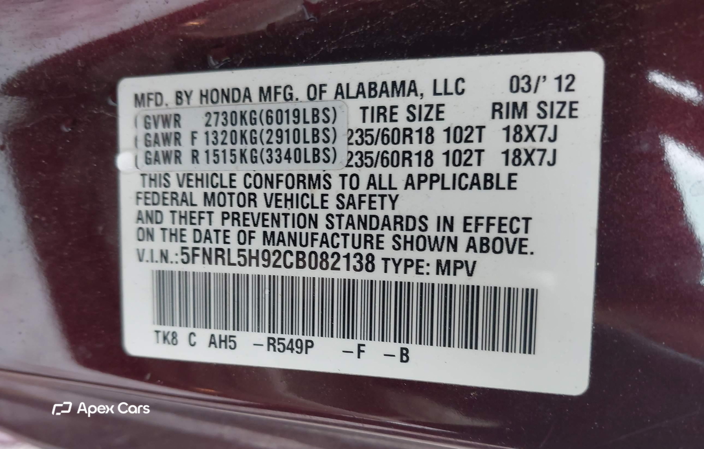 Honda Odyssey 2012