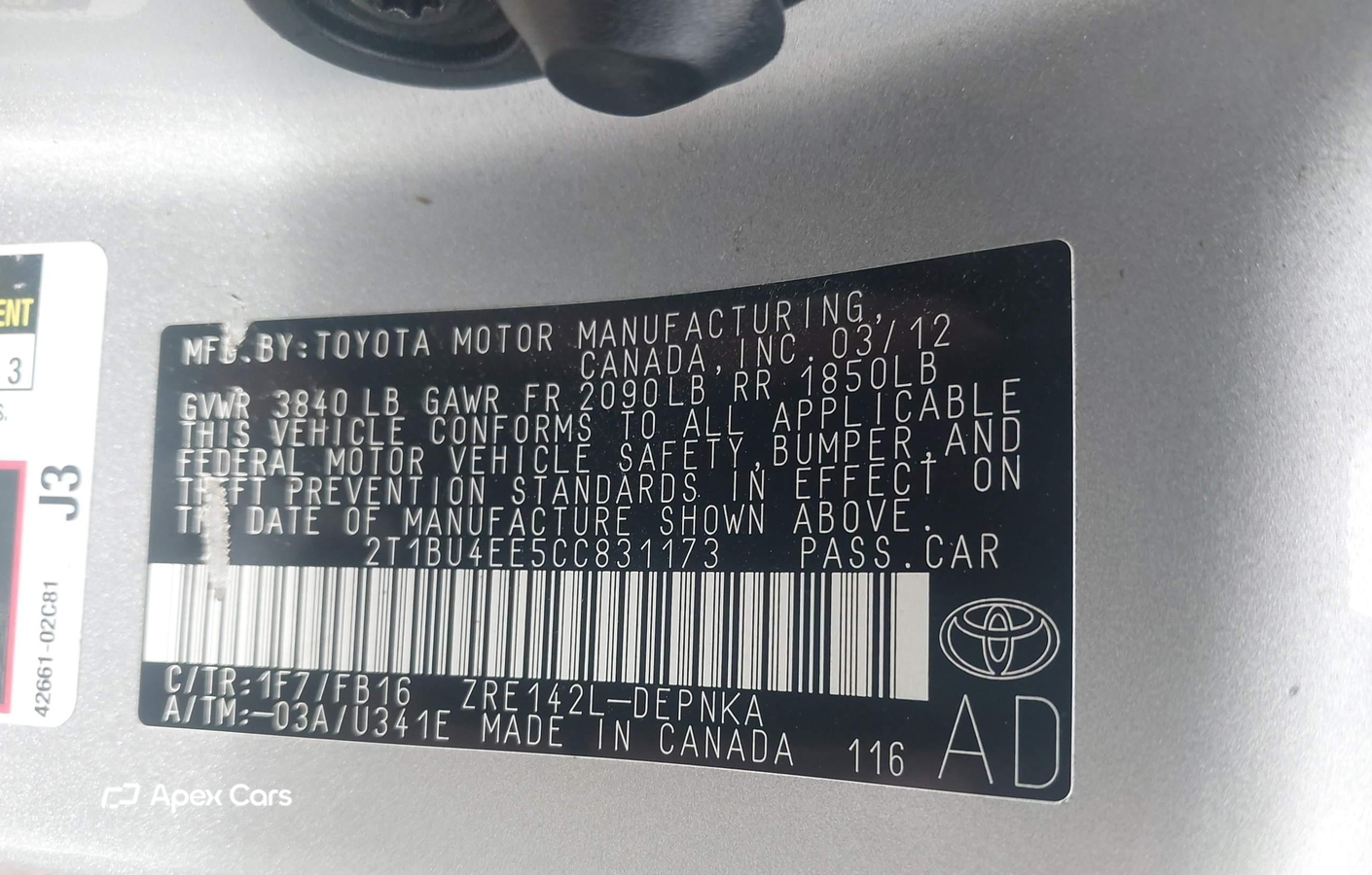 Toyota Corolla 2012