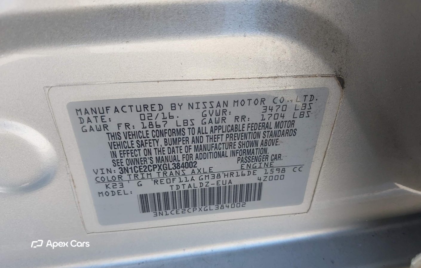 Nissan Versa 2016
