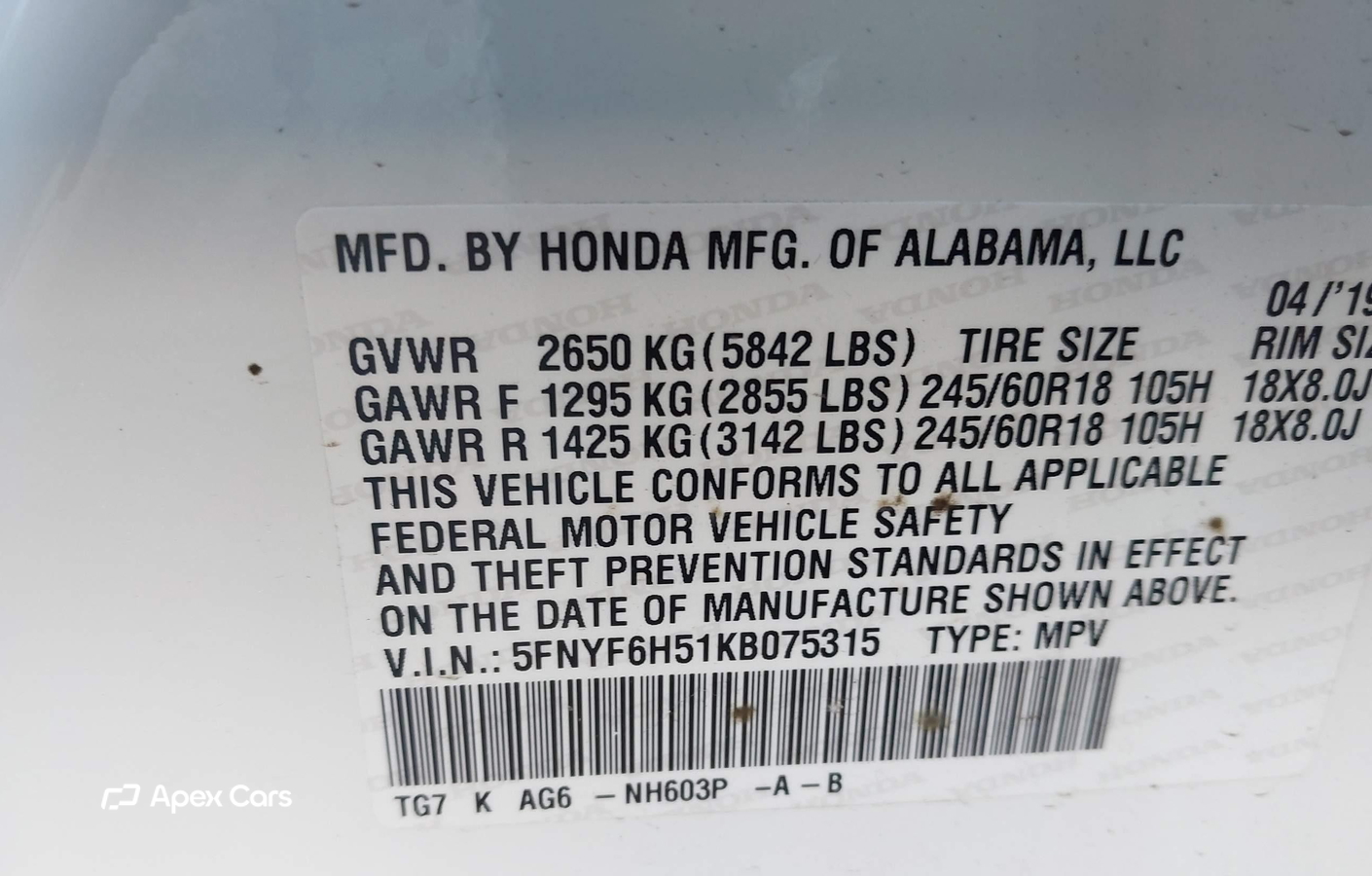 Honda Pilot 2019