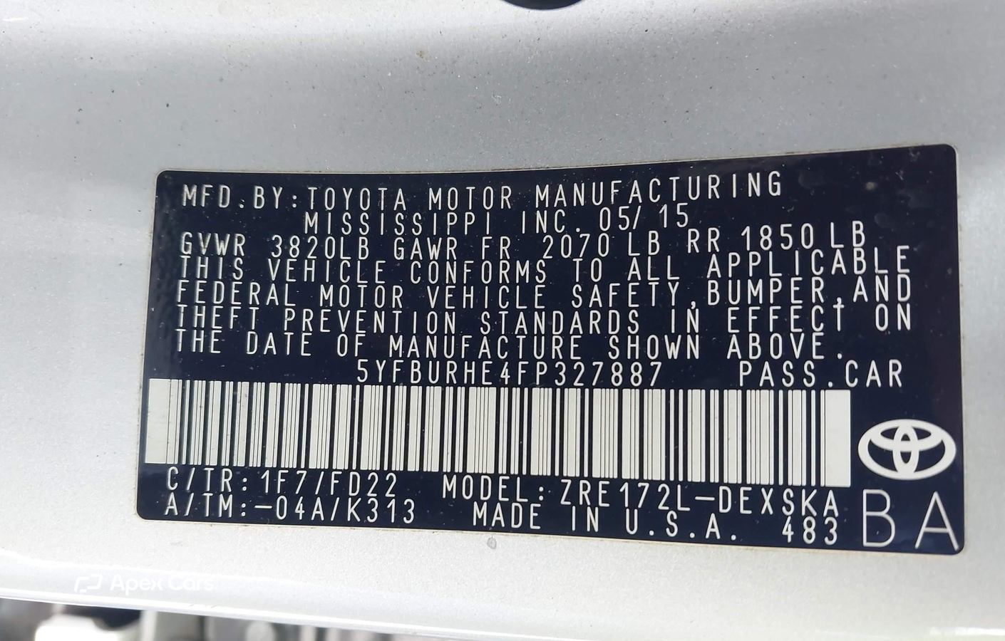 Toyota Corolla 2015