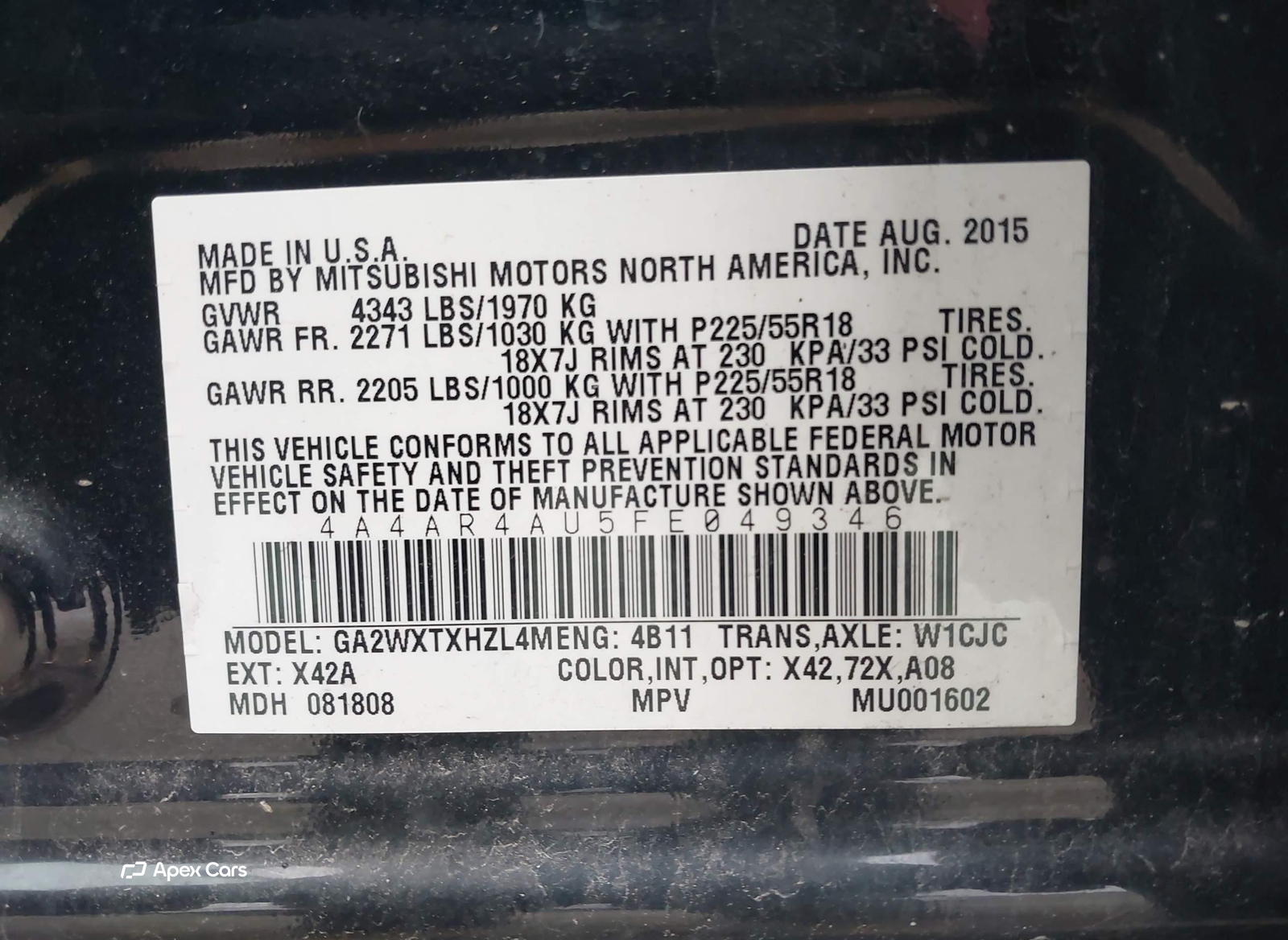 Mitsubishi Outlander 2015