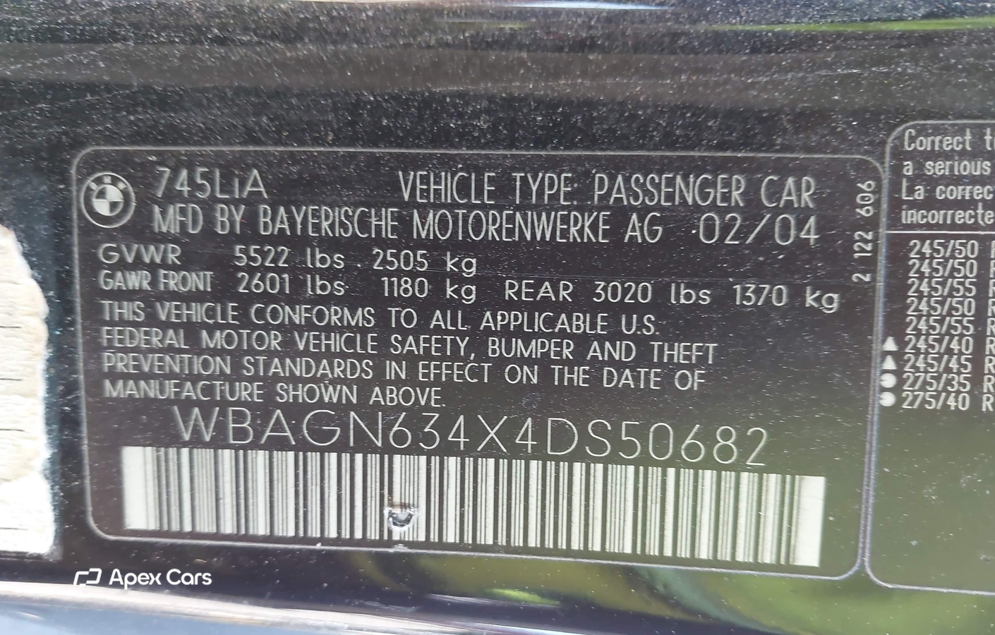 BMW Series 7 2004