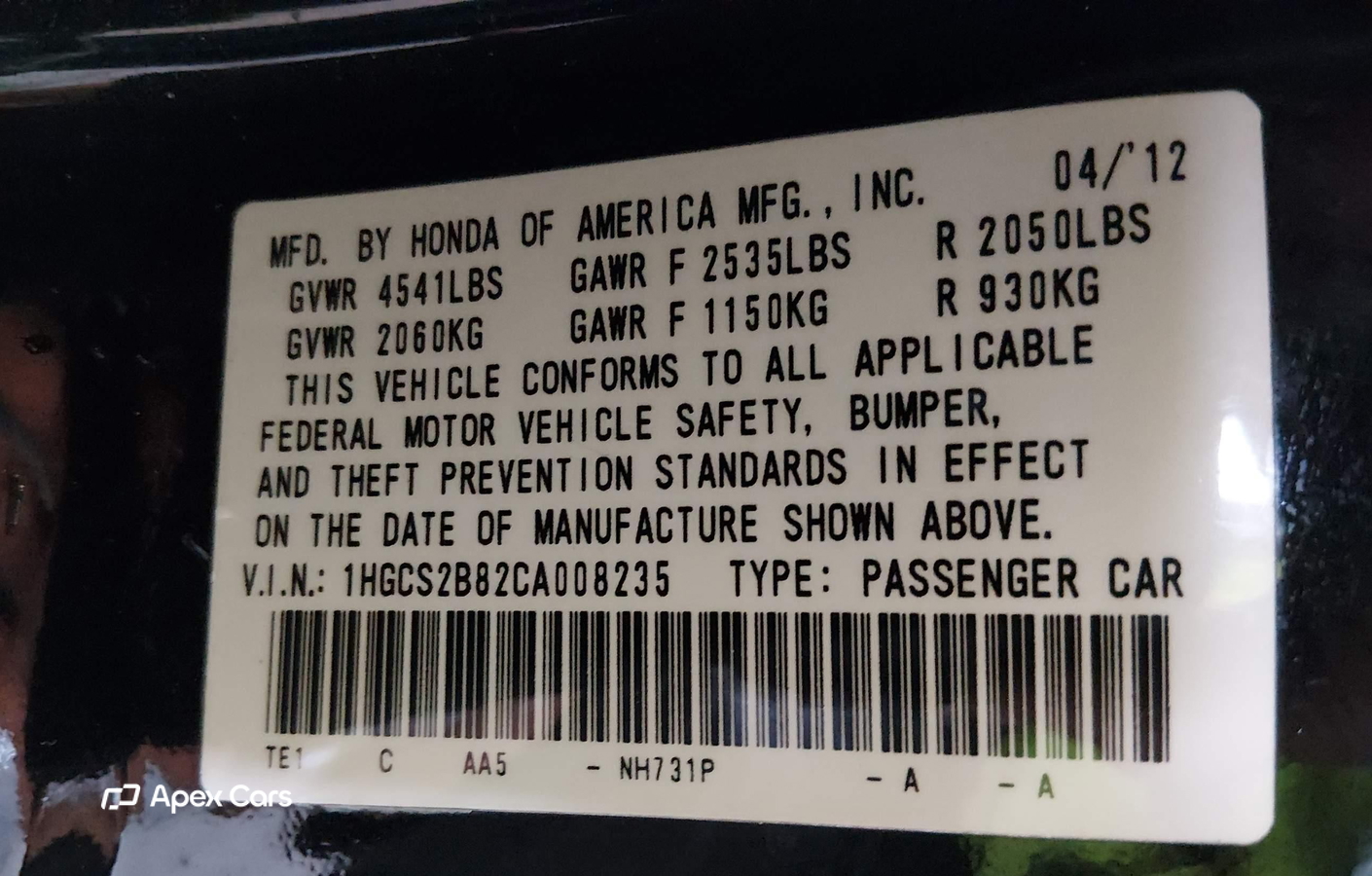 Honda Accord 2012