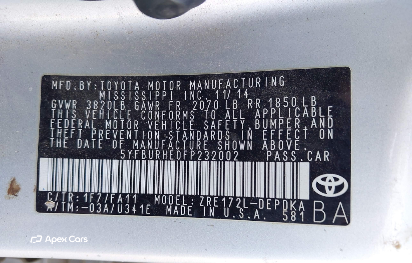 Toyota Corolla 2015