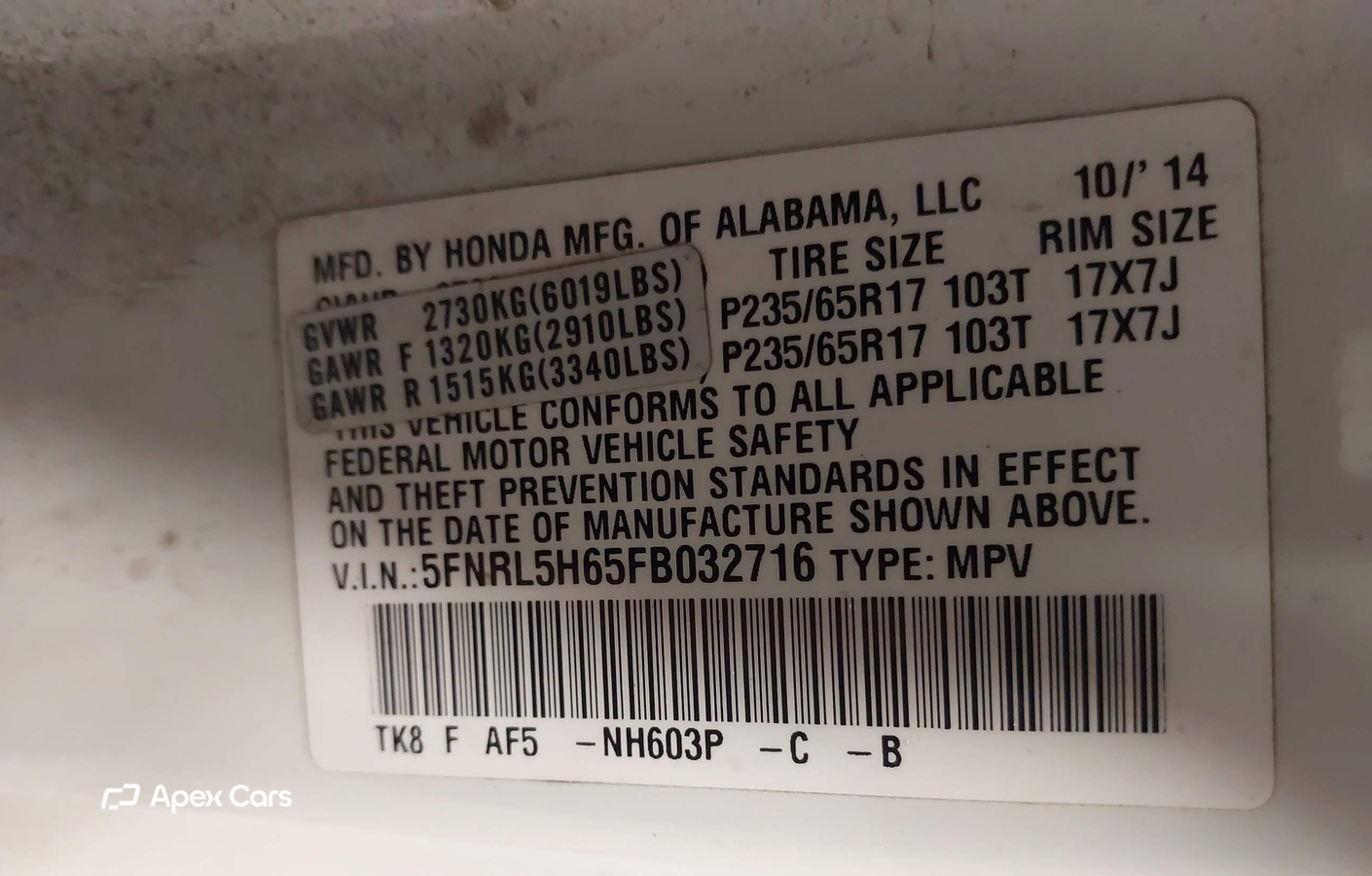 Honda Odyssey 2015