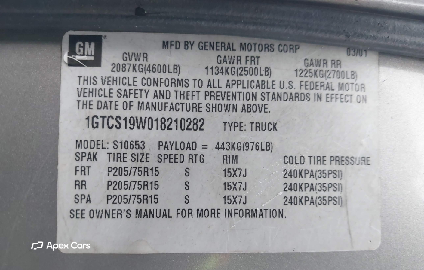 GMC Sonoma 2001