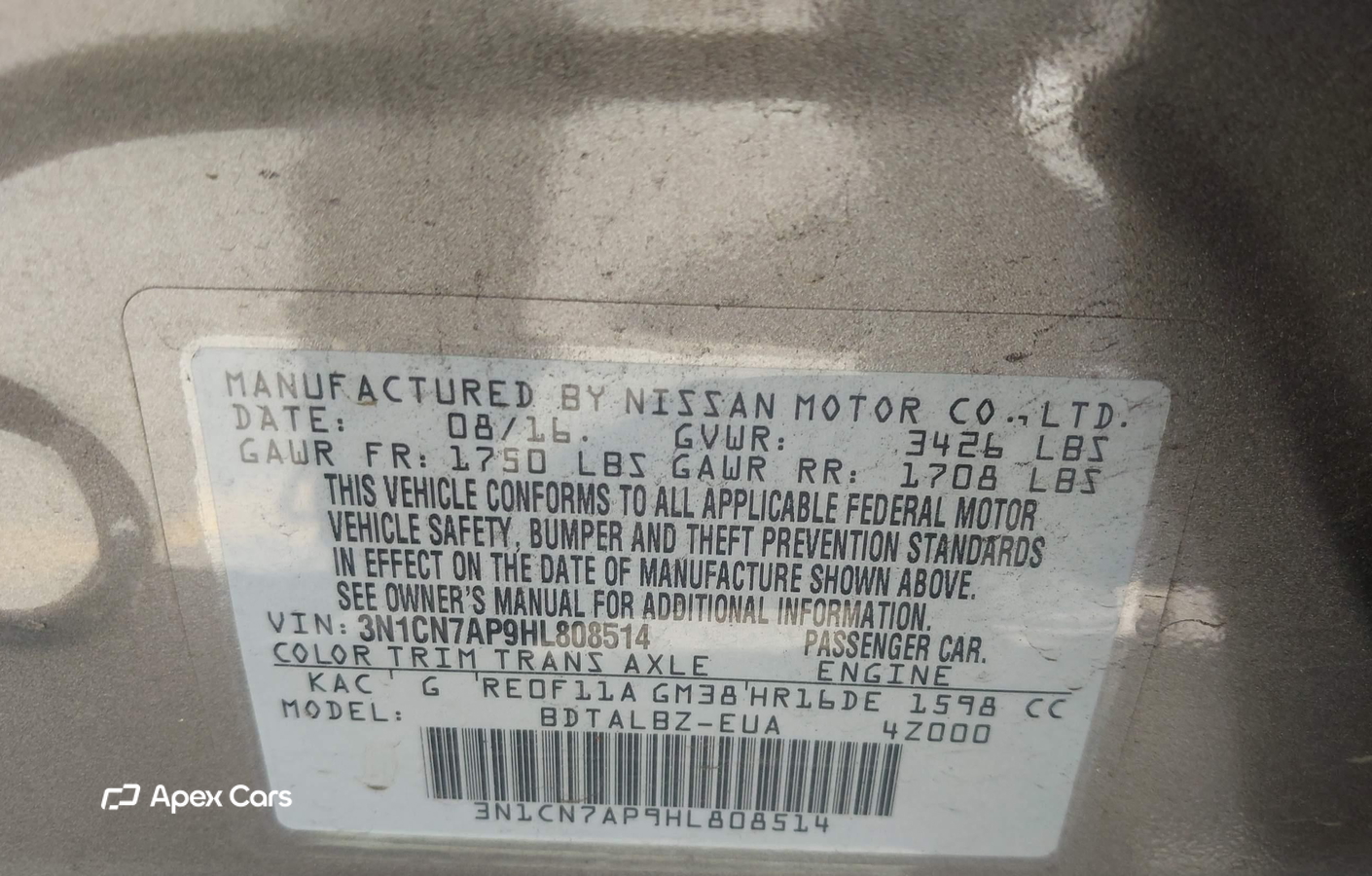 Nissan Versa 2017