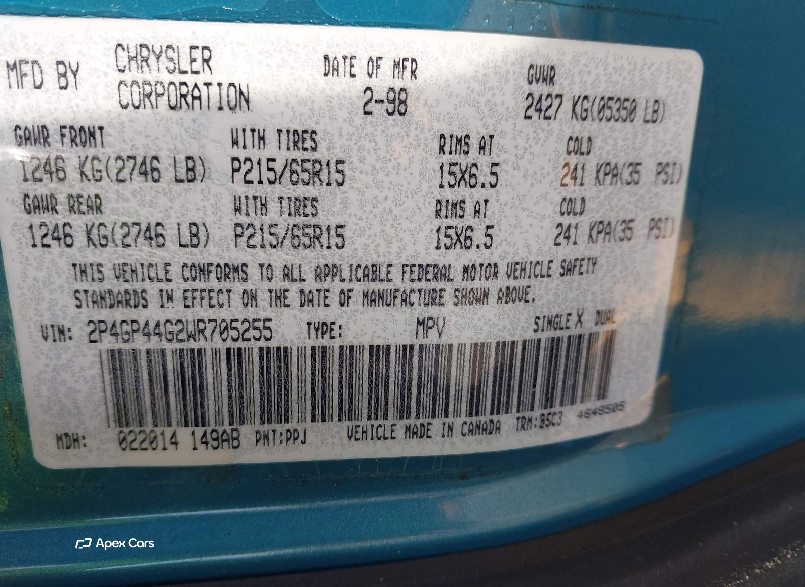 Plymouth Voyager 1998