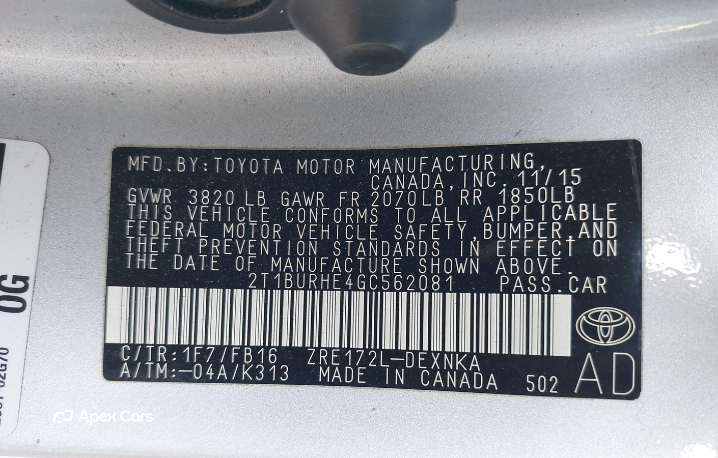 Toyota Corolla 2016