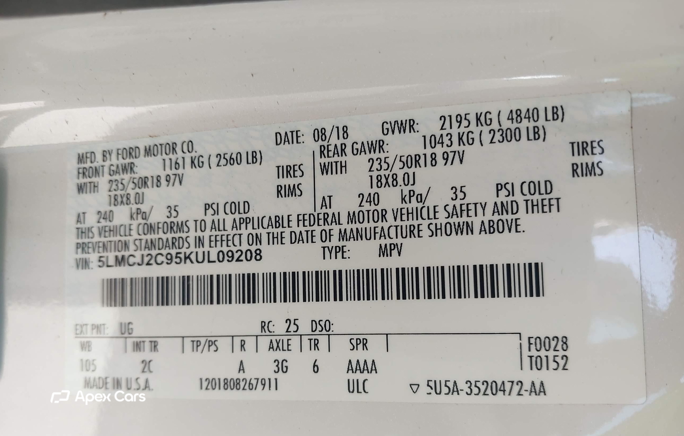 Lincoln MKC 2019