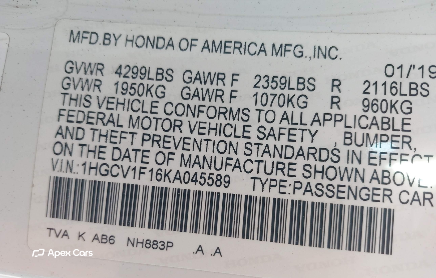 Honda Accord 2019