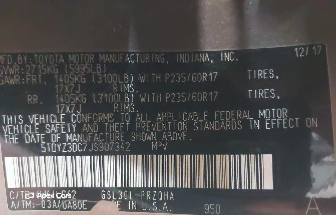 Toyota Sienna 2018