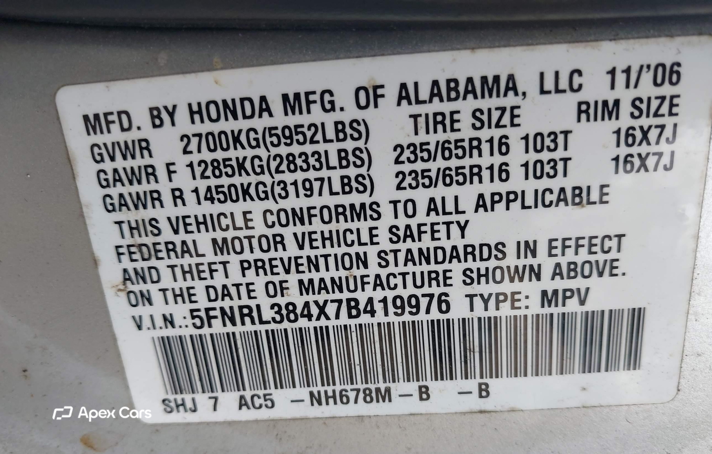 Honda Odyssey 2007