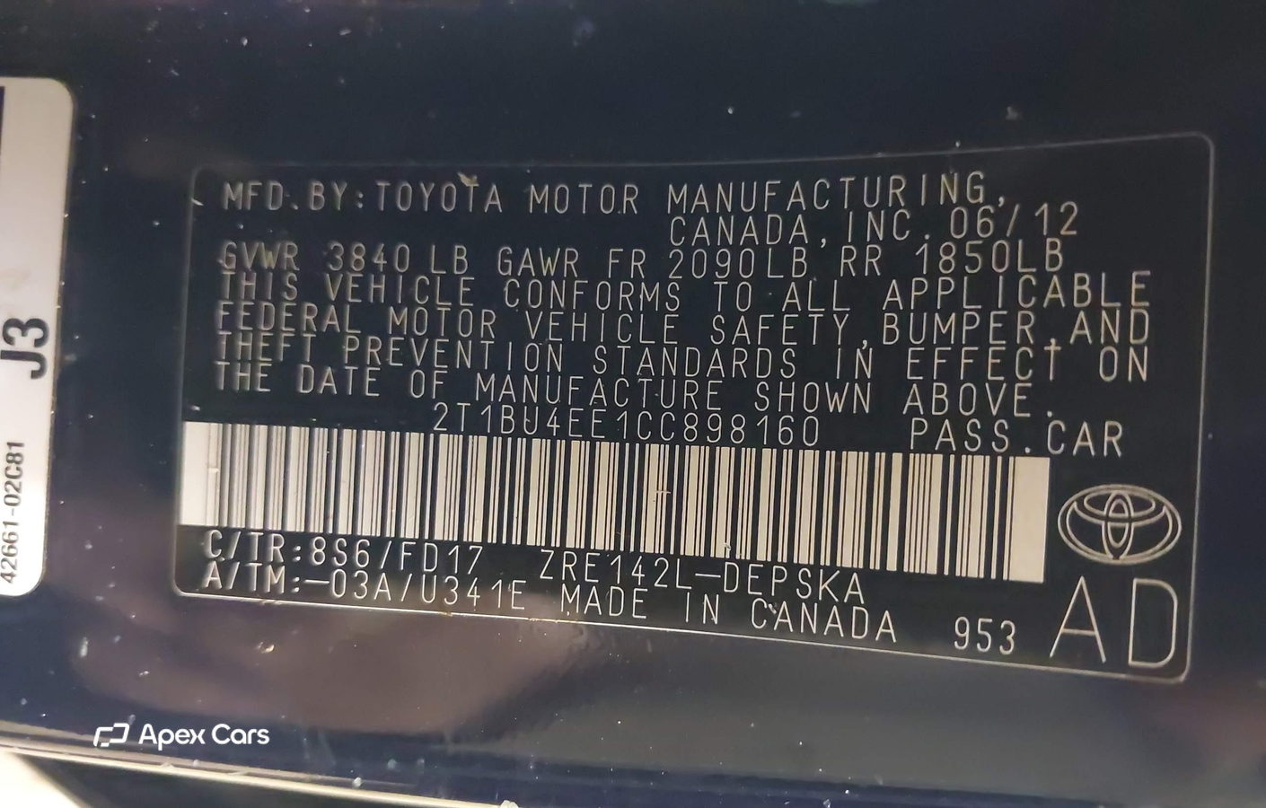 Toyota Corolla 2012