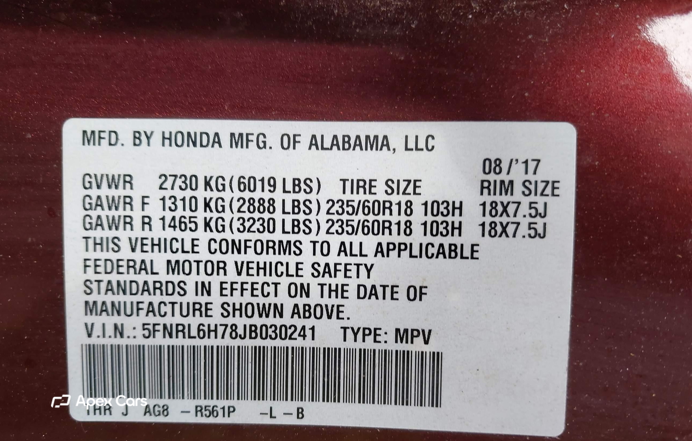 Honda Odyssey 2018