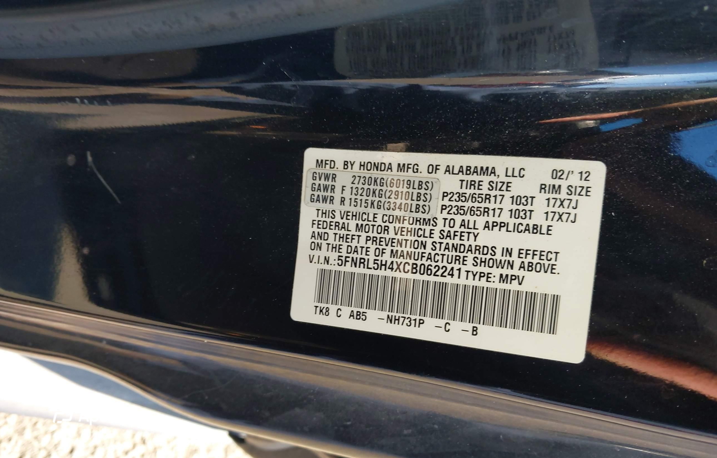 Honda Odyssey 2012