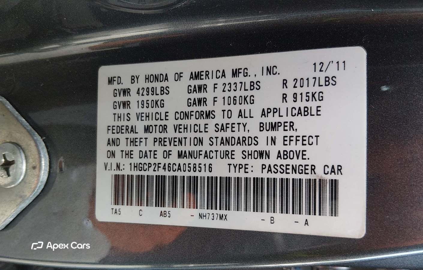 Honda Accord 2012
