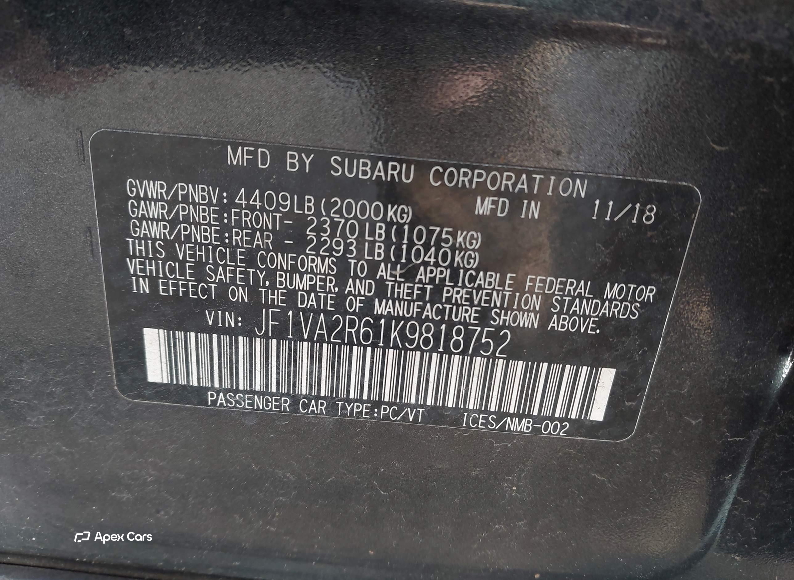 Subaru WRX STi 2019