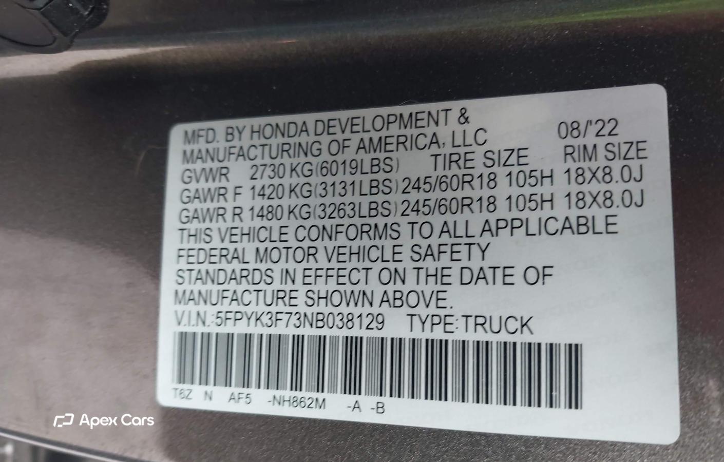 Honda Ridgeline 2022