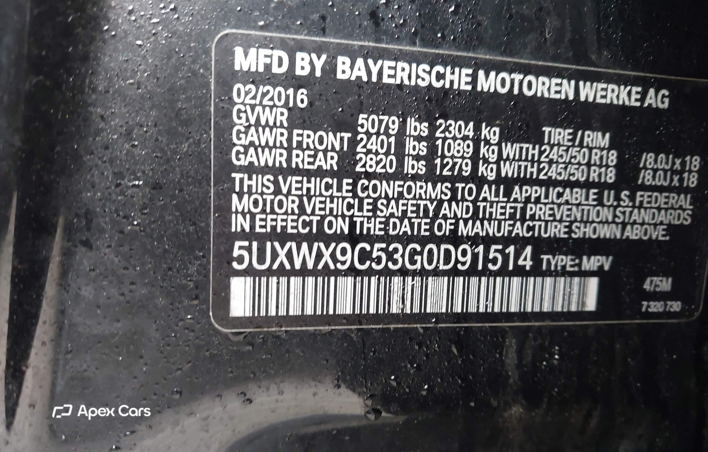 BMW X3 2016