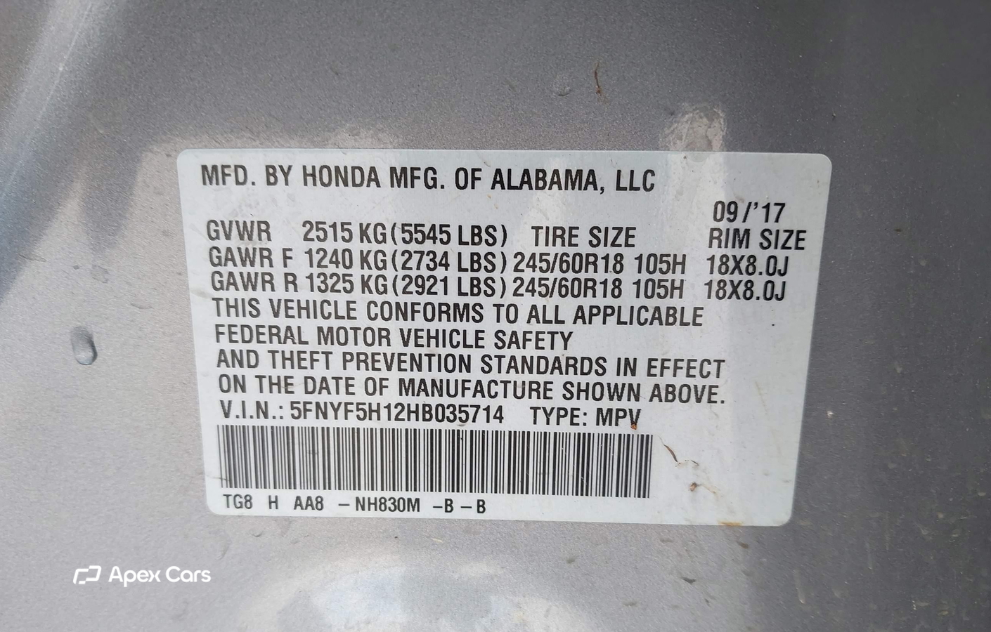 Honda Pilot 2017